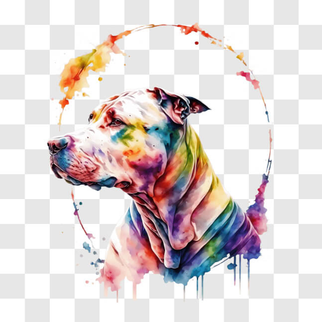 Download Colorful Dog Love Painting on Black Background PNG Online ...