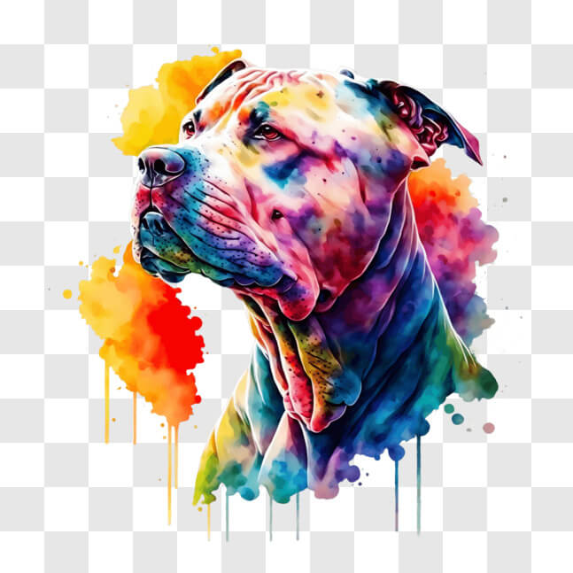 Download Colorful Dog Painting with Watercolor Splatters PNG Online ...