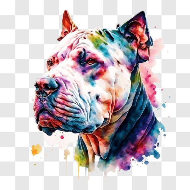 Download Colorful Pit Bull Dog Painting for Home or Office Decor PNG ...