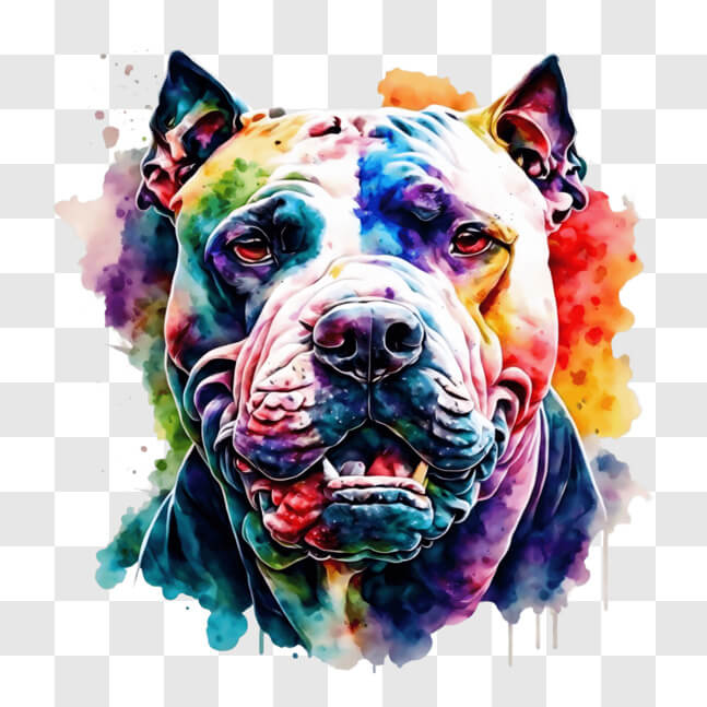 Download Colorful Pit Bull Dog Art Print - Perfect for Home or Office ...
