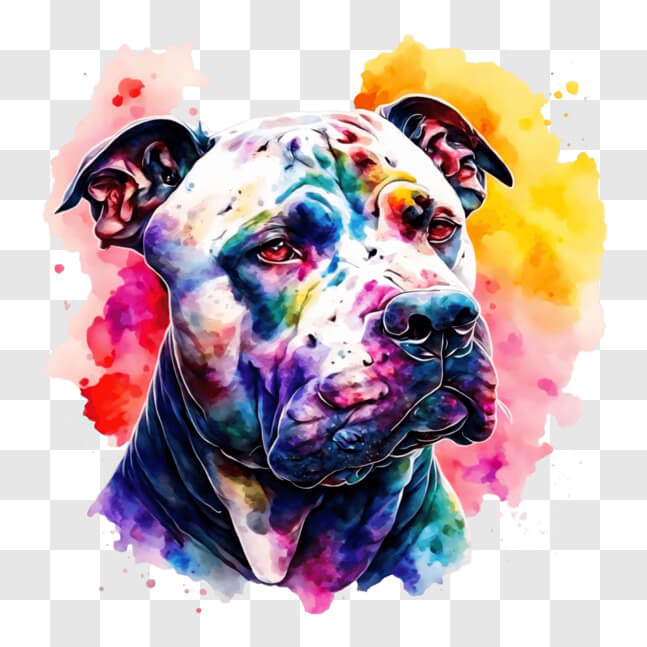 Download Colorful Pit Bull Dog Painting for Home or Office PNG Online ...