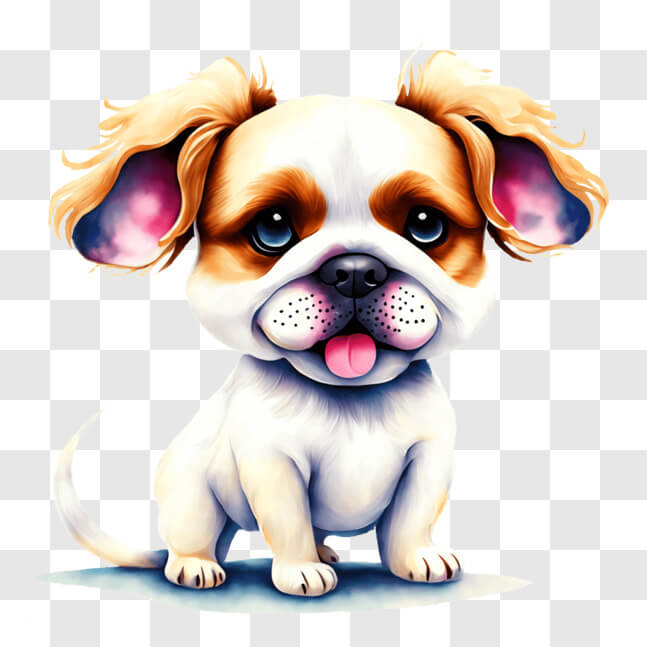 Download Adorable Dog with Tongue Out PNG Online - Creative Fabrica