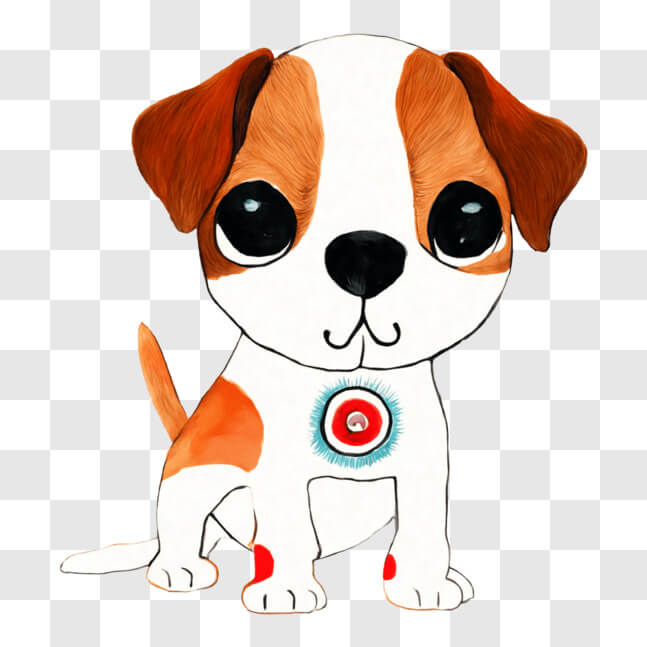 Download Adorable Dog with Eye-Catching Red Dot PNG Online - Creative ...