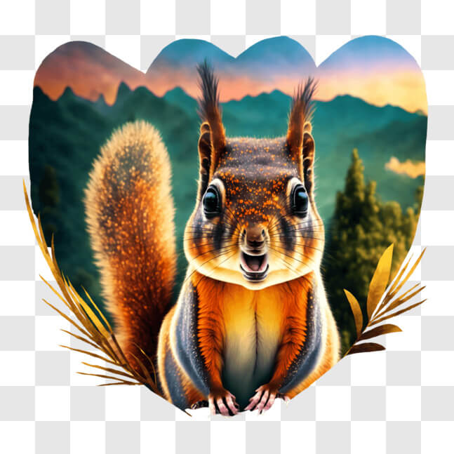 Download Smiling Squirrel in Mountainous Landscape PNGs Online ...