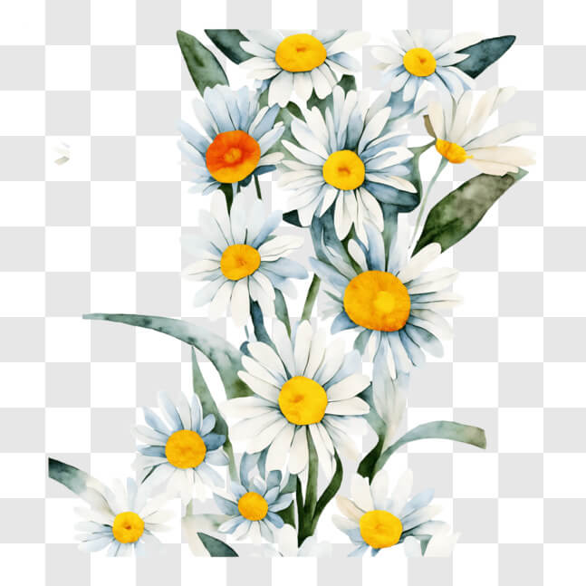 Download Beautiful Bouquet of White and Yellow Daisies PNG Online ...