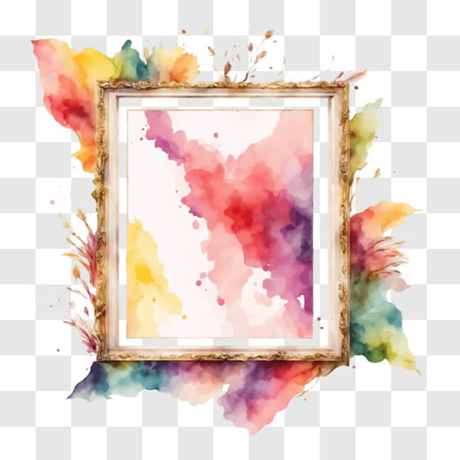 Download Colorful Watercolor Frame for Art Prints and Posters PNGs ...