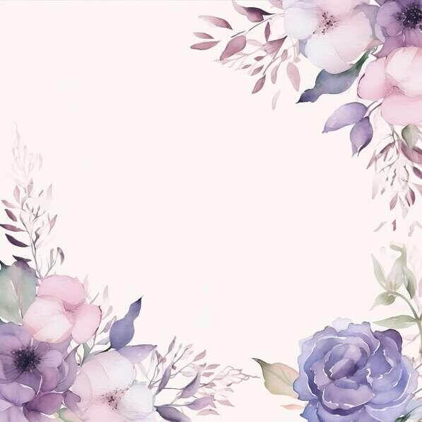 Download Watercolor Floral Frame with Purple, Pink, and White Flowers ...