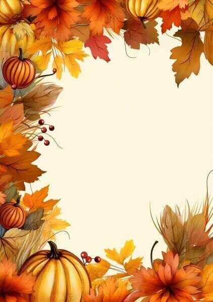 Download Autumn-themed background with pumpkins, leaves, and berries ...