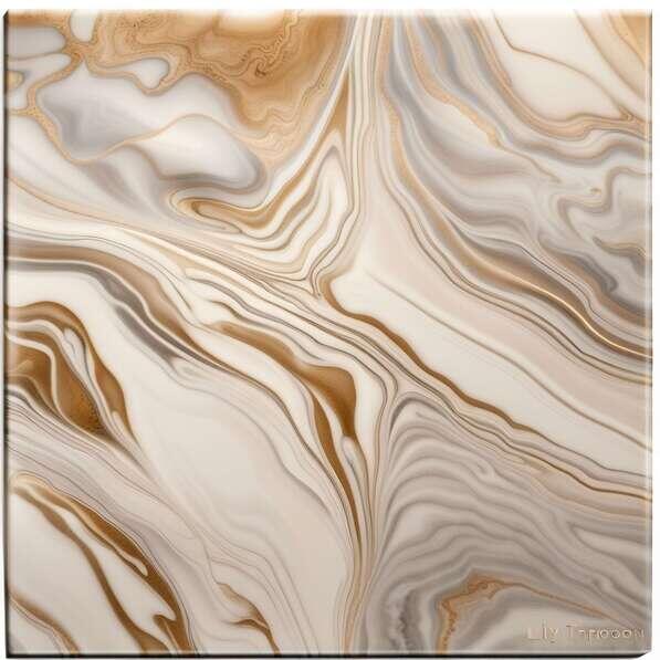 Marble-like Surface with Brown and Beige Swirls Marble-like Surface with Brown and Beige Swirls thumbnail