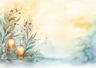 Watercolor Painting of Candlesticks with Red Berries and Green Leaves Watercolor Painting of Candlesticks with Red Berries and Green Leaves thumbnail