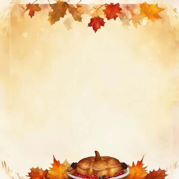 Download Autumn Table Setting with Pumpkin Pie and Fall Leaves ...