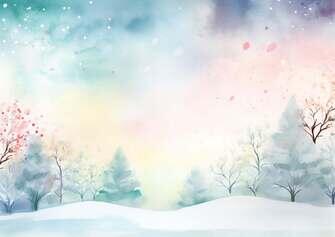 Watercolor Winter Landscape with Colorful Trees Watercolor Winter Landscape with Colorful Trees thumbnail