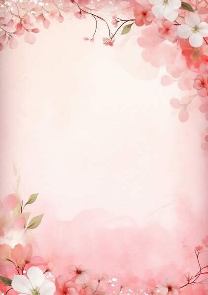 Download Pink Floral Background with White Flowers and Leaves ...
