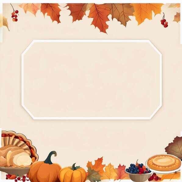 Download Autumn Thanksgiving Frame with Leaves, Pumpkins, and Food ...