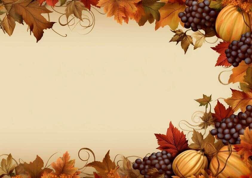 Download Thanksgiving Frame with Autumn Leaves and Pumpkins Backgrounds ...