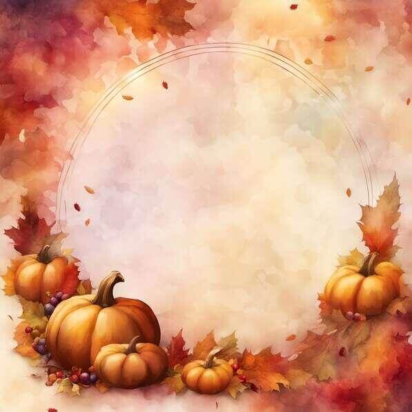 Download Autumn Watercolor Background with Pumpkins and Leaves ...