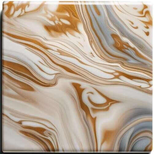 Square Marble with Brown, Beige, and White Swirls Square Marble with Brown, Beige, and White Swirls thumbnail