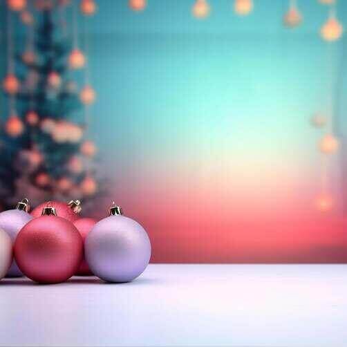 Colorful Christmas Balls on White Table Colorful Christmas Balls on White Table thumbnail
