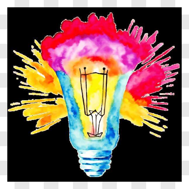 Download Colorful Light Bulb Concept PNG Online - Creative Fabrica