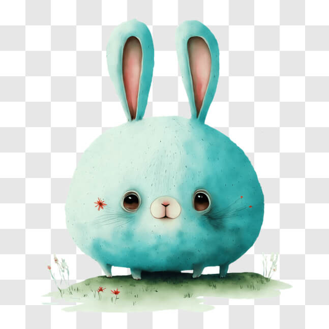 Download Cute Blue Bunny on a Playful Adventure PNG Online - Creative ...