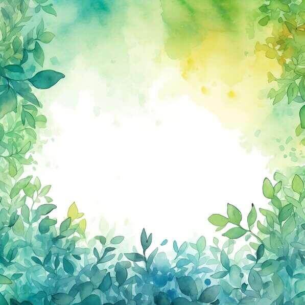 Download Watercolor Background with Green Leaves and Flowers ...