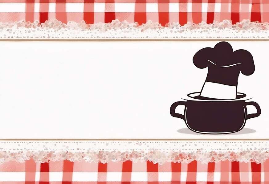 Download Red and White Checkered Background with Cooking Utensils ...