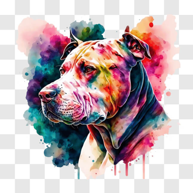 Download Colorful Pit Bull Dog Artwork for Home and Office Decor PNG ...