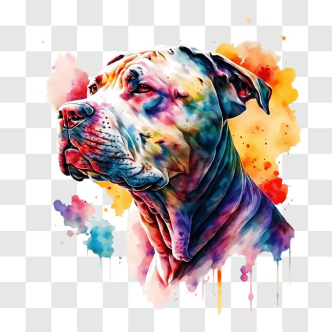 Download Colorful Dog Head Painting - Puppy Love Art Collection PNG ...