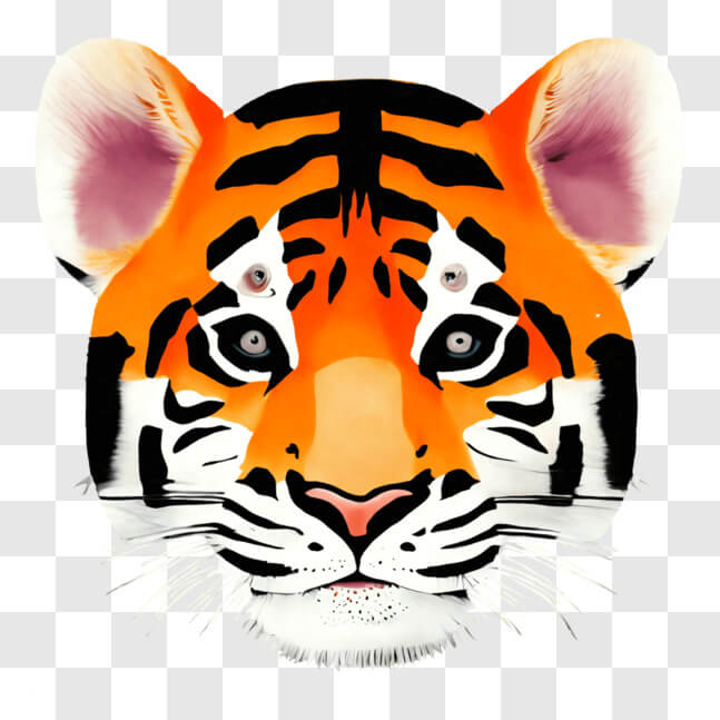 Download Orange Tiger Mask with White Dots PNG Online - Creative Fabrica