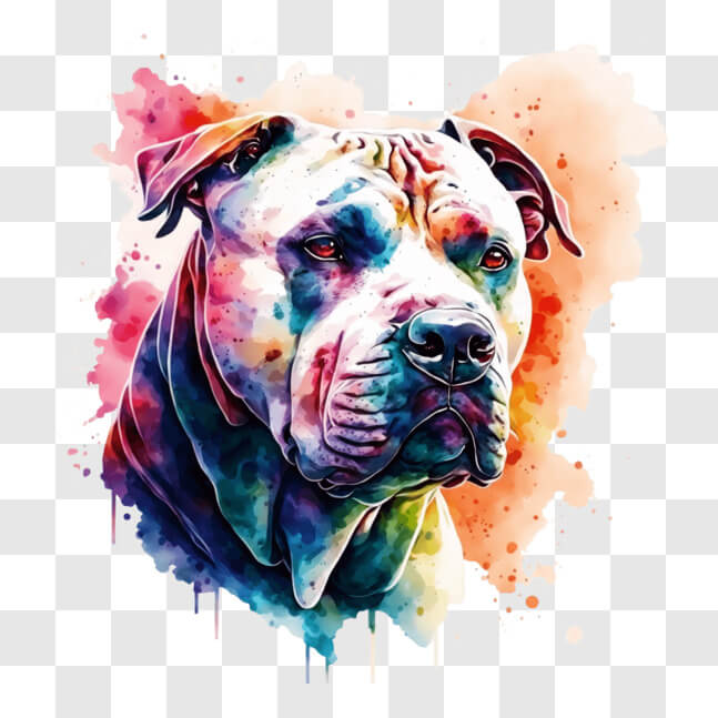 Download Colorful Pit Bull Dog Painting | Perfect Gift for Dog Lovers ...