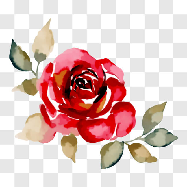 Download Beautiful Watercolor Rose Painting PNG Online - Creative Fabrica