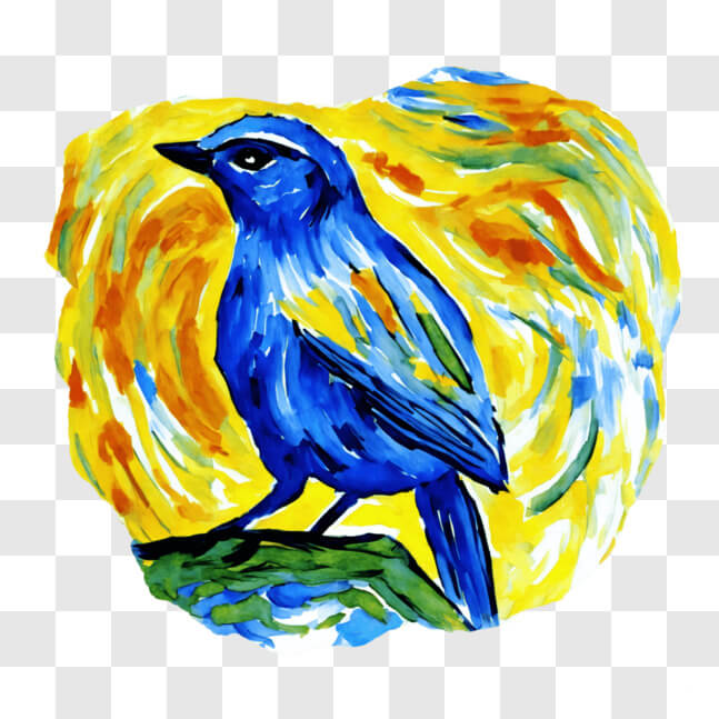 Download Abstract Bird Painting on Colorful Background PNG Online ...