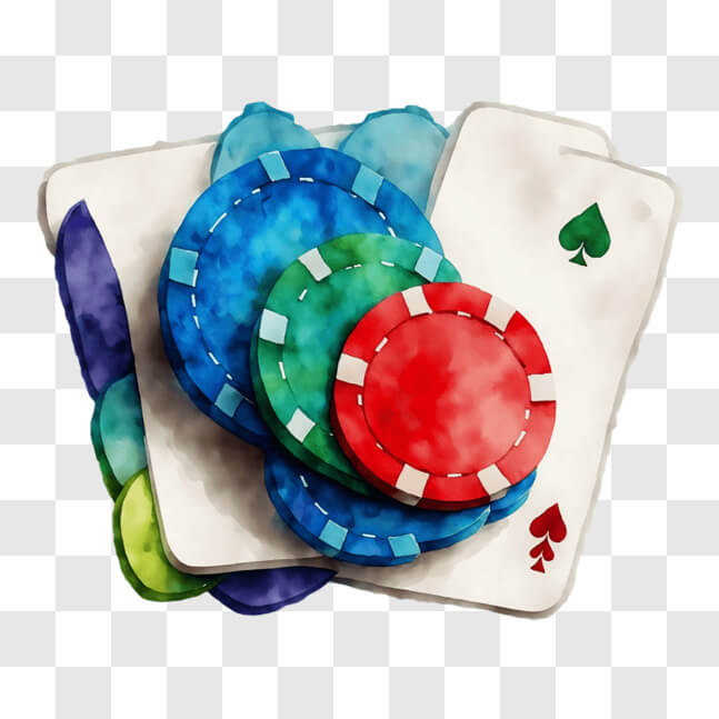 Download Colorful Poker Chips and Playing Cards PNGs Online - Creative ...