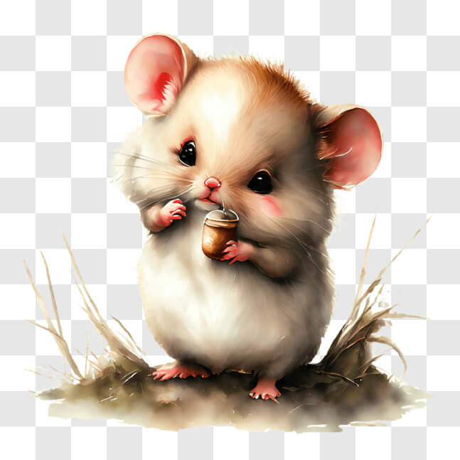 Download Cute Brown Mouse Eating on a Sunny Day PNG Online - Creative ...