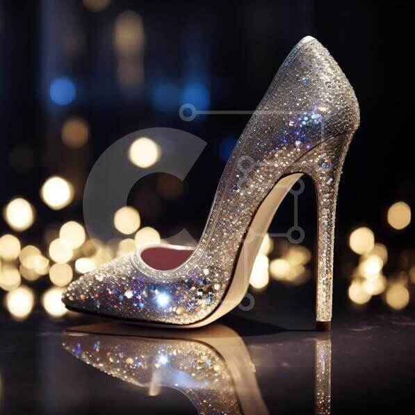 silver sparkly high heels