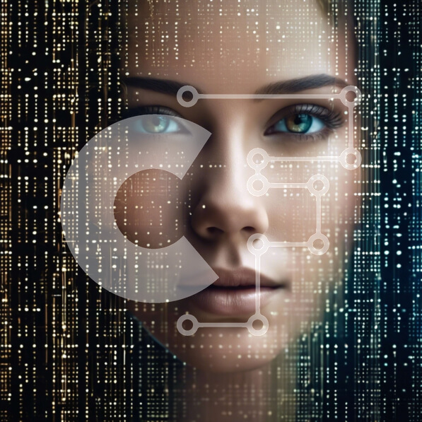 Download Abstract Digital Pattern of Woman's Face in Binary Code ...