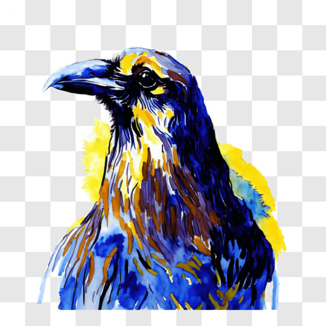 Download Abstract Painting of a Colorful Bird PNG Online - Creative Fabrica