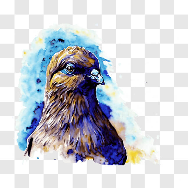 Download Colorful Bird with Watercolor Splashes PNG Online - Creative ...