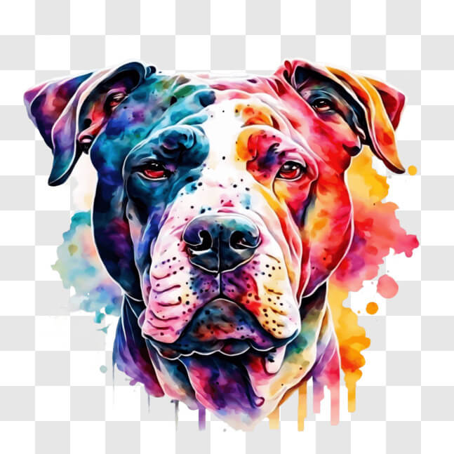 Download Colorful Dog Painting with Watercolor Splatters PNG Online ...