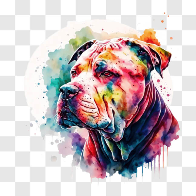 Download Colorful Dog Painting - Puppy Love Art Collection PNG Online ...