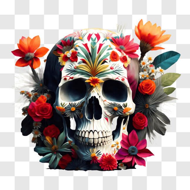 Download Colorful Sugar Skull Decoration for Dia de los Muertos PNGs ...