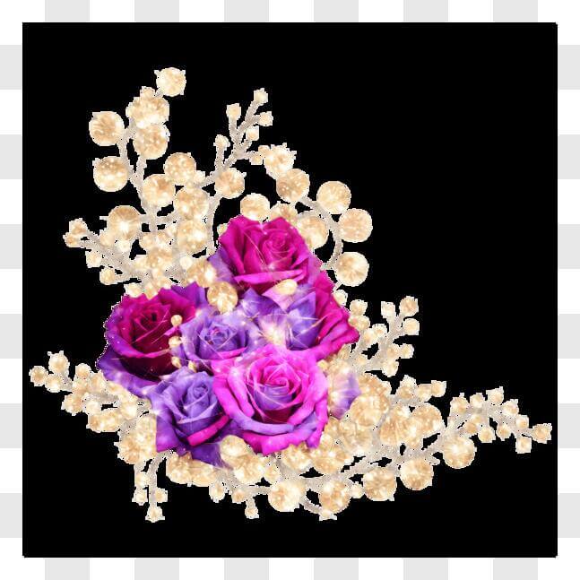 Download Beautiful Bouquet of Purple Roses in Upside-Down Heart Shape ...
