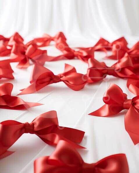 Red Bows and Ribbons for Gift Wrapping stock photo | Creative Fabrica