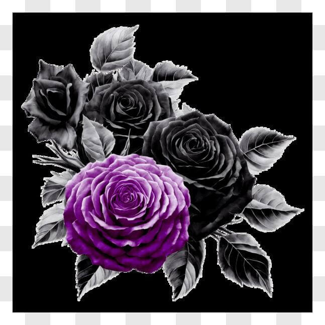 Download Black and Purple Roses Wallpaper PNG Online Creative Fabrica