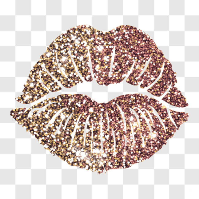 Download Sparkling Glitter Lips Artwork for a Dazzling Decor PNG Online