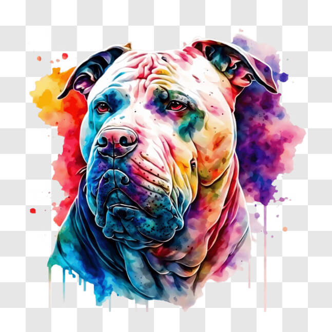 Download Colorful Dog Head Painting for Pet Lovers PNG Online ...