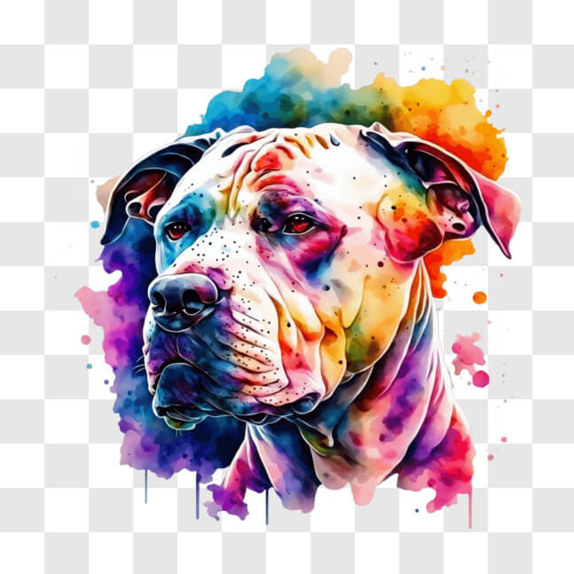 Download Colorful Dog Painting - Puppy Love Art Collection PNG Online ...