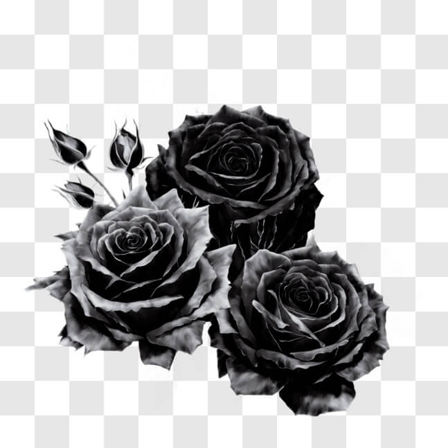 Download Artistic Black Roses Arrangement PNGs Online - Creative Fabrica