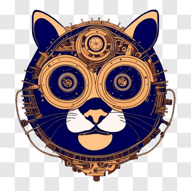 Download Intricate Steampunk Cat with Goggles and Gears PNGs Online ...