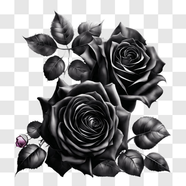 Download Black Roses on Black Background PNGs Online - Creative Fabrica